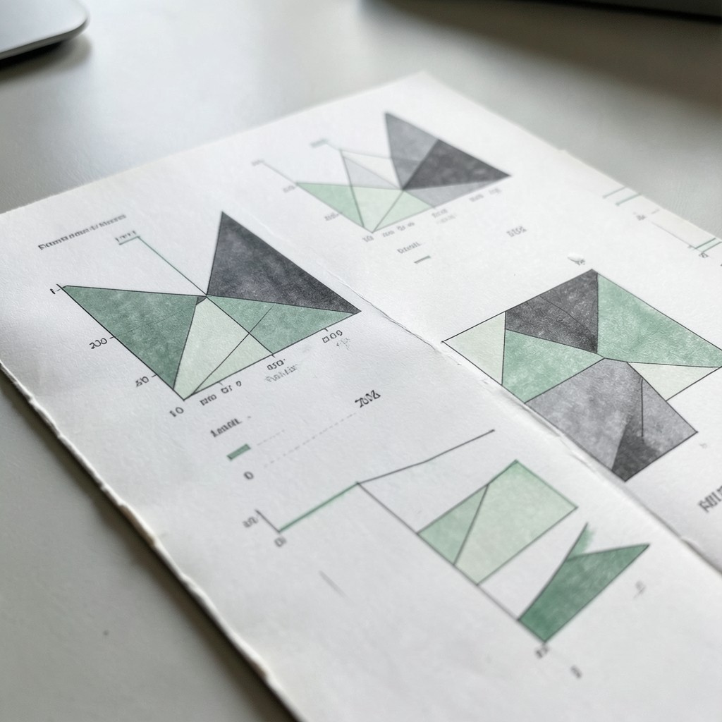 Portfolio company performance charts on printed sheets